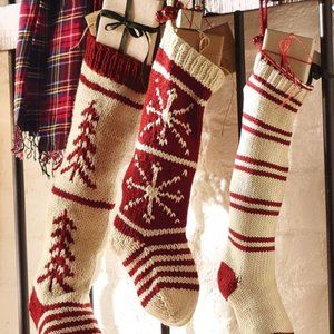 Pottery Barn Snowflake Knit Stocking